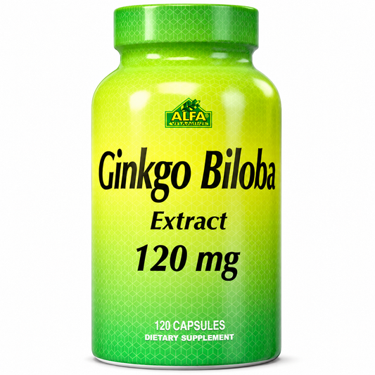 Alfa Vitamins Ginkgo Biloba Extract 120 mg 120 Cápsulas