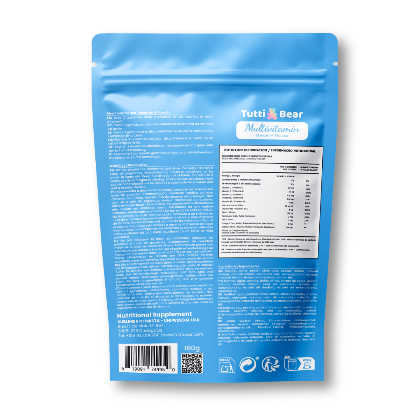 Gomas Multivitamínicas para Adultos Tutti Bear