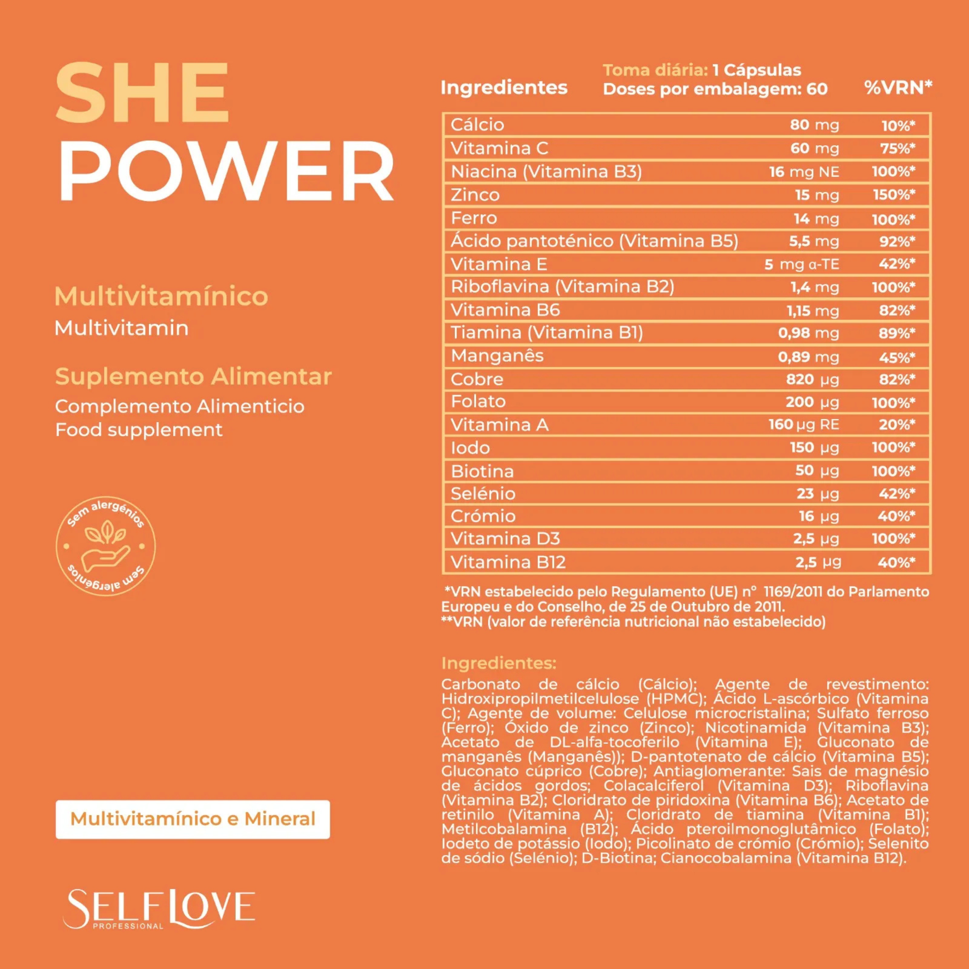 SHE Power Multivitamínico Energia e Foco