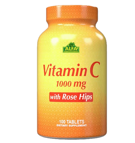 frasco de vitamina C 1000mg antioxidante com 100 comprimidos de suplemento alimentar