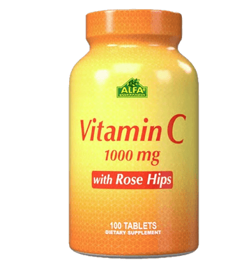 frasco de vitamina C 1000mg antioxidante com 100 comprimidos de suplemento alimentar