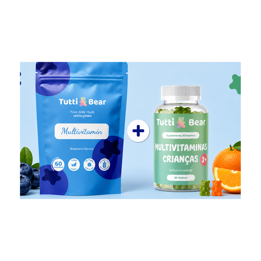 Tutti Bear Pack Multivitamínico Adultos Mirtilo + Crianças Laranja 120 Gomas