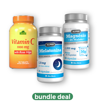 Pack Reforço Imunitário & Descanso Diário com Vitamin C, Melatonina e Magnésio