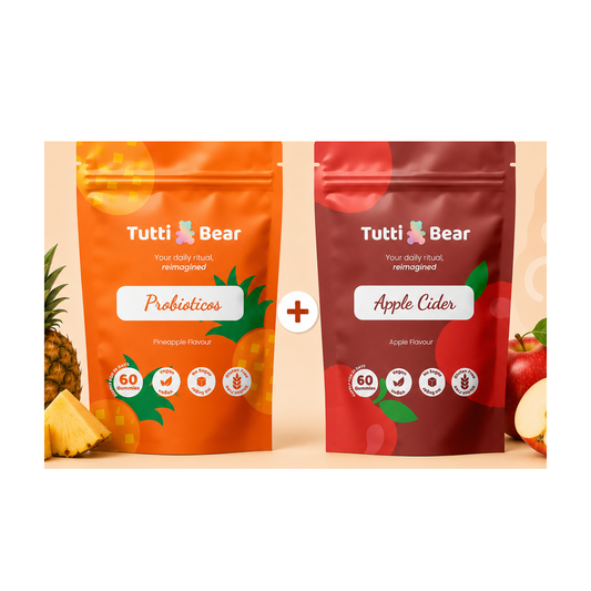 Tutti Bear Pack Probióticos Ananás + Apple Cider Maçã 120 Gomas